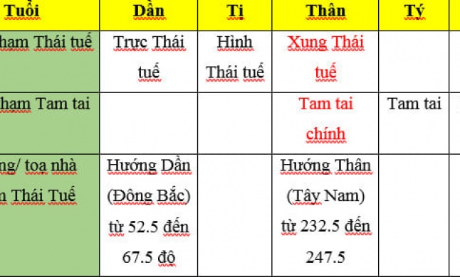 CÁC TUỔI PHẠM THÁI TUẾ VÀ TAM TAI NĂM NHÂM DẦN 2022